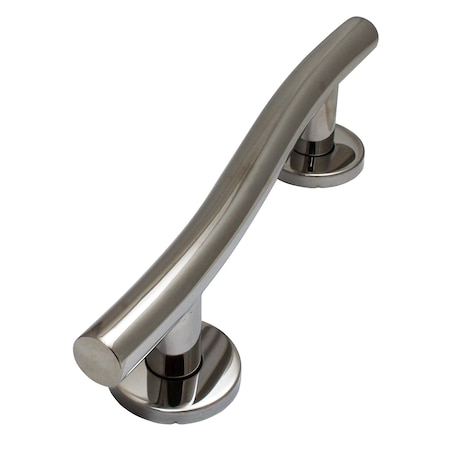 Keeney Mfg Smooth Wave Designer Grab Bar, Polished Chrome, 16", 16.00" L, Stainless Steel, Polished Chrome GB2022-16PC